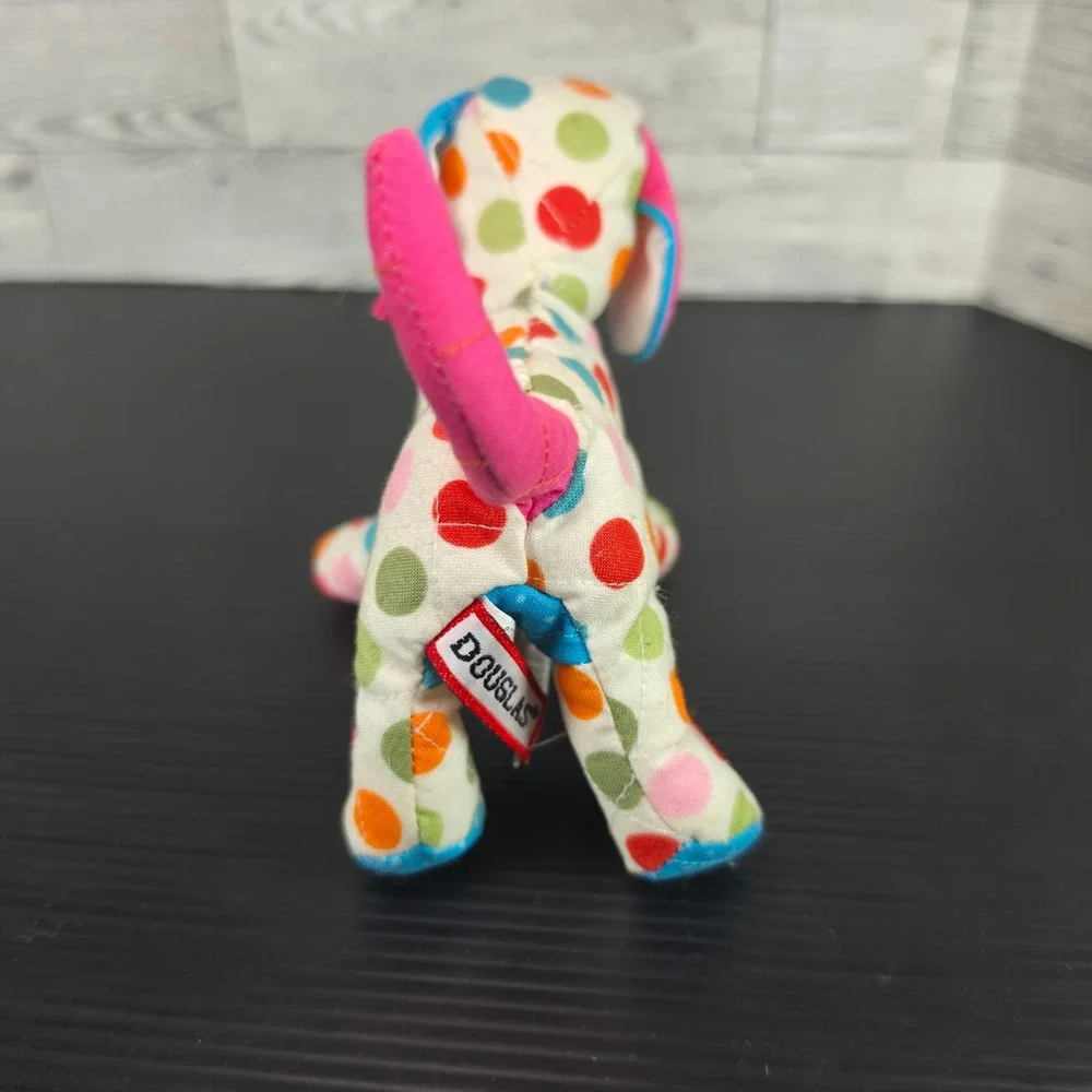 Douglas Cuddle Toys Quilti Dog Mini Polka Dot Quilted Plush Pink Blue 1023.1 NWT